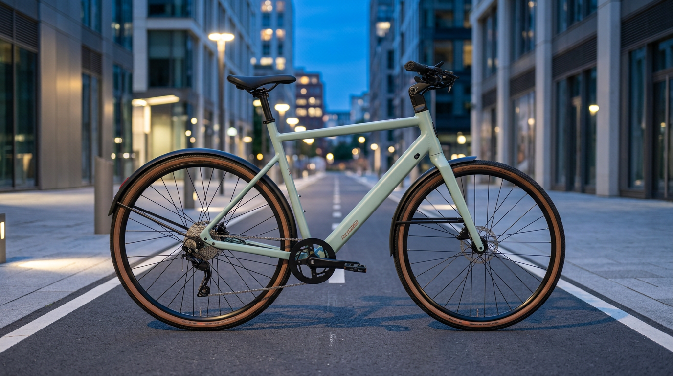 Mint Ride1UP Roadster v3 lightweight electric bike on a city cycle lane